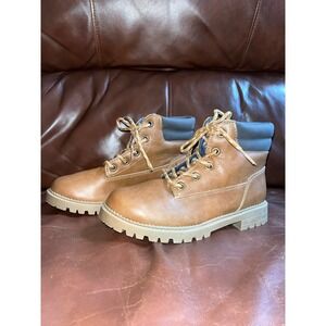 Lily‎ & Dan Kids Brown Lace Up Work Boots Size 2/3